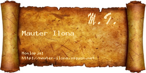 Mauter Ilona névjegykártya